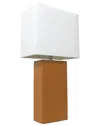 Lalia Home Laila Home Modern Leather Table Lamp With White Fabric Shade In Tan