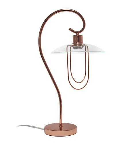 Lalia Home Modern Metal Scroll Table Lamp In Rose