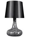 Lalia Home Laila Home Mosaic Tiled Glass Genie Table Lamp With Fabric Shade In Black