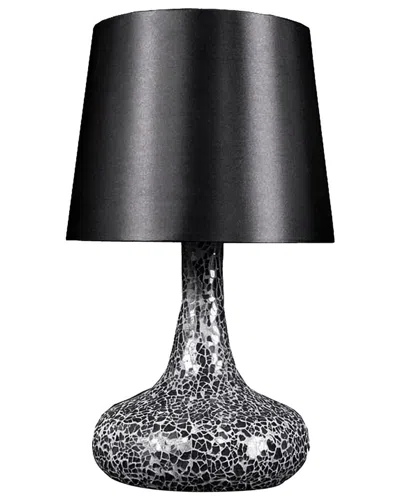 Lalia Home Laila Home Mosaic Tiled Glass Genie Table Lamp With Fabric Shade In Black