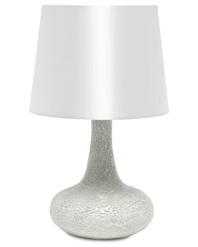 Lalia Home Laila Home Mosaic Tiled Glass Genie Table Lamp With Fabric Shade In White