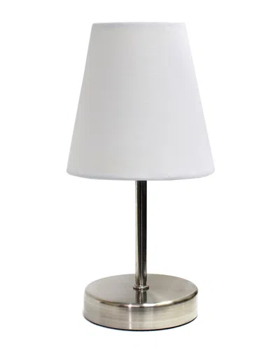 Lalia Home Nauru 10.5in Traditional Petite Metal Stick Bedside Table Desk Lamp In Silver