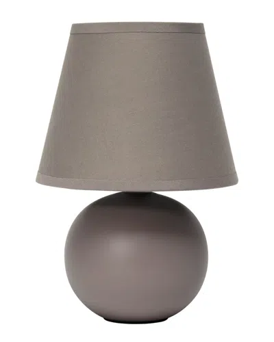 Lalia Home Nauru 8.66in Traditional Petite Ceramic Orb Base Bedside Table Desk Lamp In Grey
