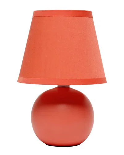 Lalia Home Nauru 8.66in Traditional Petite Ceramic Orb Base Bedside Table Desk Lamp In Orange