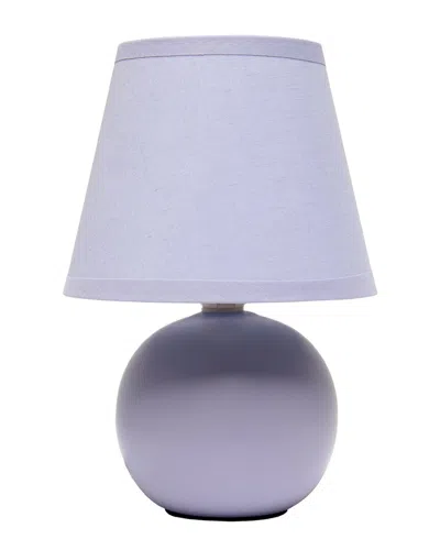 Lalia Home Nauru 8.66in Traditional Petite Ceramic Orb Base Bedside Table Desk Lamp In Purple