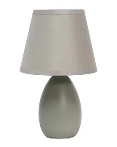 Lalia Home Nauru 9.45in Traditional Petite Ceramic Oblong Bedside Table Desk Lamp In Grey