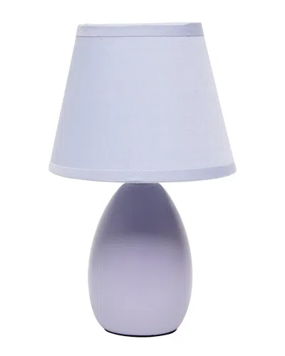 Lalia Home Nauru 9.45in Traditional Petite Ceramic Oblong Bedside Table Desk Lamp In Purple
