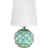 Lalia Home Net Wrapped Round Table Lamp In Blue