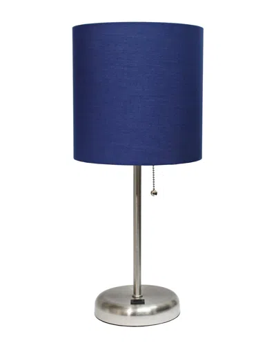 Lalia Home Oslo 19.5in Contemporary Bedside Usb Port Feature Standard Metal Table Desk Lamp In Silver