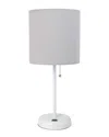 Lalia Home Oslo 19.5in Contemporary Bedside Usb Port Feature Standard Metal Table Desk Lamp In White