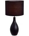 Lalia Home Laila Home Oval Bowling Pin Base Ceramic Table Lamp In Black
