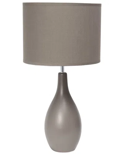 Lalia Home Laila Home Oval Bowling Pin Base Ceramic Table Lamp In Gray