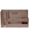 Lalia Home Pantry Picks Farmhouse Wooden Flatware And Utensils Caddy Condiment Organizer In Brown