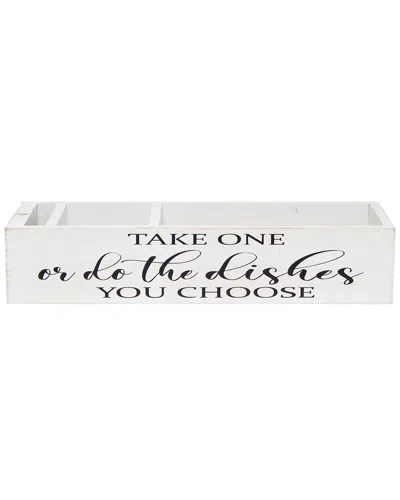 Lalia Home Pantry Picks Farmhouse Wooden Kitchen Countertop Decorative Organizer In White