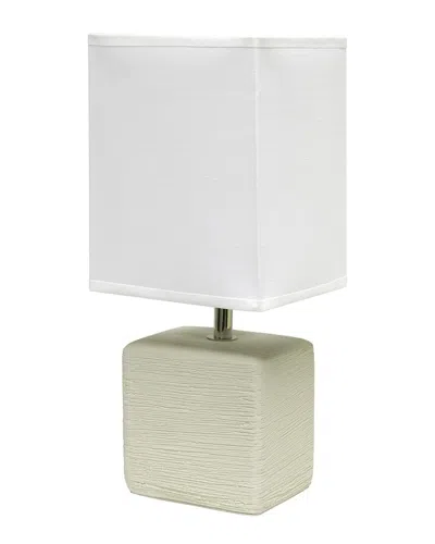 Lalia Home Petite Faux Stone Table Lamp In White