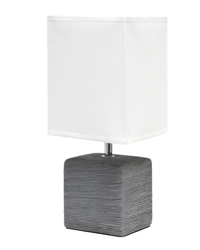 Lalia Home Petite Faux Stone Table Lamp In White