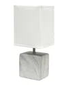 Lalia Home Petite Marbled Ceramic Table Lamp In White