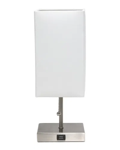 Lalia Home Petite Stick Lamp With Usb Charging Port In White