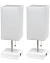 Lalia Home Petite White Stick Lamp With Usb Charging Port 2pk Set In White