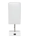 Lalia Home Petite White Stick Lamp With Usb Charging Port In White