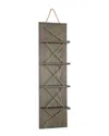 Lalia Home Positano Nautical Rope 4 Bottle Vertical Wall Mounted Wood Wine Rack In Gray