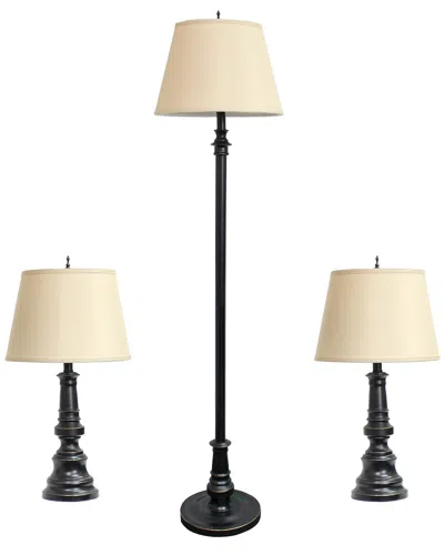 Lalia Home Laila Home Restoration Bronze Three Pack Lamp Set In Grey