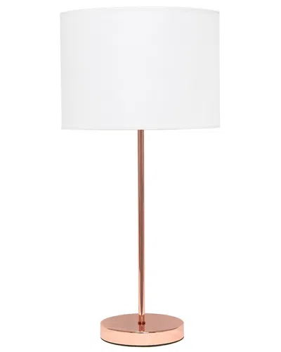 Lalia Home Laila Home Rose Gold Stick Lamp With Fabric Shade
