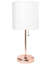 Lalia Home Creekwood Home Oslo 19.5 Contemporary Bedside Usb Port Feature Standard Metal Table Desk Lamp In Rose
