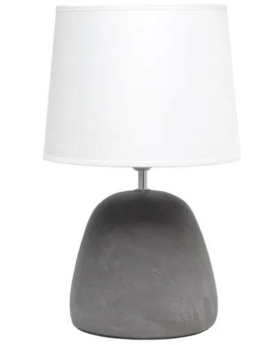 Lalia Home Laila Home Round Concrete Table Lamp In White