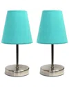 Lalia Home Laila Home Sand Nickel Mini Basic Table Lamp With Fabric Shade 2pk Set In Sand