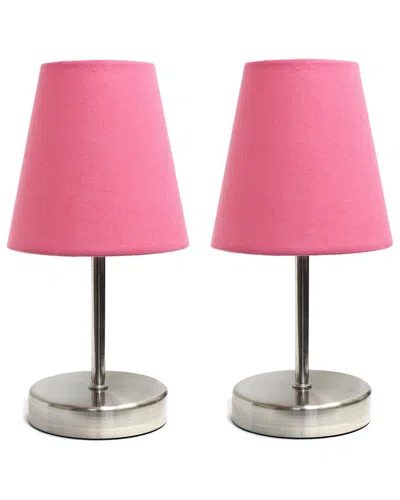 Lalia Home Laila Home Sand Nickel Mini Basic Table Lamp With Fabric Shade 2pk Set