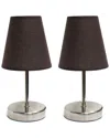 Lalia Home Laila Home Sand Nickel Mini Basic Table Lamp With Fabric Shade 2pk Set In Sand
