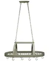 Lalia Home Laila Home Slate Gray 2-light Kitchen Pot Rack With Downlights In Slate