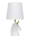 Lalia Home Sparkling Gold And White Unicorn Table Lamp In White