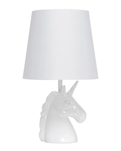 Lalia Home Sparkling Iridescent And White Unicorn Table Lamp