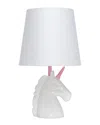 Lalia Home Sparkling Pink And White Unicorn Table Lamp In White