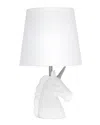Lalia Home Sparkling Silver And White Unicorn Table Lamp In White