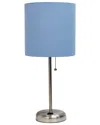 Lalia Home Laila Home Stick Lamp With Usb Charging Port And Fabric Shade In Blue