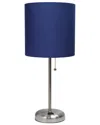 Lalia Home Laila Home Stick Lamp With Usb Charging Port And Fabric Shade In Brown