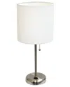 Lalia Home Laila Home Stick Lamp With Usb Charging Port And Fabric Shade In Brown