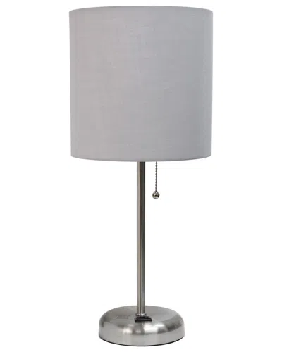 LALIA HOME LALIA HOME STICK LAMP WITH CHARGING OUTLET AND FABRIC SHADE