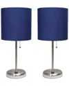 Lalia Home Laila Home Stick Lamp With Usb Charging Port And Fabric Shade 2pk Set In Brown