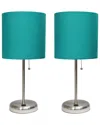 Lalia Home Laila Home Stick Lamp With Usb Charging Port And Fabric Shade 2pk Set In Brown