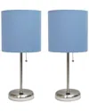 Lalia Home Laila Home Stick Lamp With Usb Charging Port And Fabric Shade 2pk Set In Brown