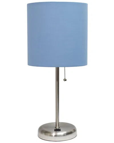 LALIA HOME LALIA HOME STICK LAMP WITH USB CHARGING PORT AND FABRIC SHADE