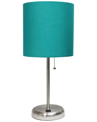 Lalia Home Laila Home Stick Lamp With Usb Charging Port And Fabric Shade In Brown