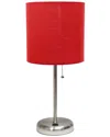 Lalia Home Laila Home Stick Lamp With Usb Charging Port And Fabric Shade In Brown