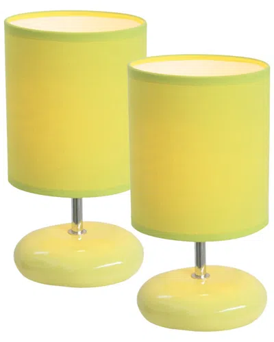 Lalia Home Laila Home Stonies Small Stone Look Table Bedside Lamp 2pk Set In Green
