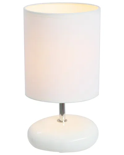 Lalia Home Laila Home Stonies Small Stone Look Table Bedside Lamp In White