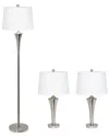 Lalia Home Tapered 3 Pack Lamp Set (2 Table Lamps In Brown